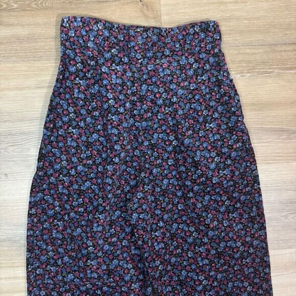 Vintage Stefano 8 High Rise Micro Floral Courduroy Pants Blue Purple Cottagecore - Picture 8 of 8
